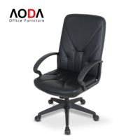 Klassischer Leder-Bürostuhl mit Nylon-Basis Tragfähigkeit 120kg Chefsessel Gerencial Silla Giratoria Sillon De Escritorio