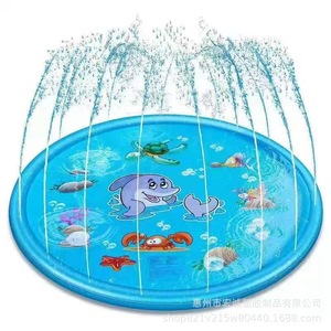 Alfombra inflable para rociar agua, color azul claro, 1,2 m de diámetro, alfombra de juego con rociador para niños, uso en exteriores y en el hogar - Product Image 3