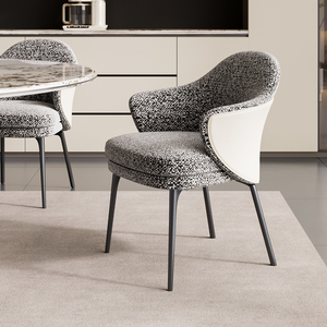 Chaise <span class=keywords><strong>de</strong></span> <span class=keywords><strong>salle</strong></span> <span class=keywords><strong>à</strong></span> <span class=keywords><strong>manger</strong></span> <span class=keywords><strong>de</strong></span> style italien minimaliste, en tissu <span class=keywords><strong>de</strong></span> coton et <span class=keywords><strong>de</strong></span> lin, luxe léger, moderne, haut <span class=keywords><strong>de</strong></span> gamme - Product Image 1