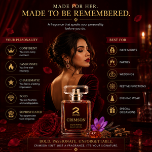 น้ำหอม Zesteq Crimson Long Lasting Liquid Eau De Parfum 30 มล. ชุดของขวัญสำหรับผู้หญิง ได้มาตรฐาน IFRA ติดทนนาน 7-8 ชั่วโมง กลิ่นกุหลาบ วานิลลา หญ้าฝรั่น และอูด - Product Image 2
