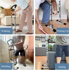 Bastón de Aluminio Ajustable para Escaleras - Ayuda de Movilidad Portátil para Personas Mayores, Capacidad de Carga de 300 lb, Empuñadura de Goma Compatible - Product Image 6