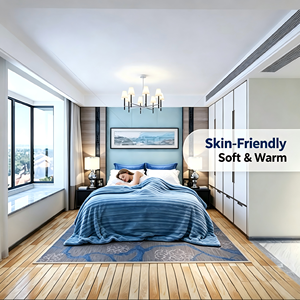 Factory Can Customize Wholesale Solid Color Thickened Flannel Soft Nap Sofa <strong>Blanket</strong> DoubleBed Full,Queen&amp;<strong>King</strong> <strong>Size</strong> Woven <strong>Blanket</strong> - Product Image 2