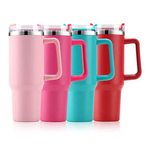 Vaso de agua de acero inoxidable de <span class=keywords><strong>40</strong></span> oz moderno sublimación de negocios a granel al por mayor de almacén de EE. UU. con asa y pajita - Product Image 1