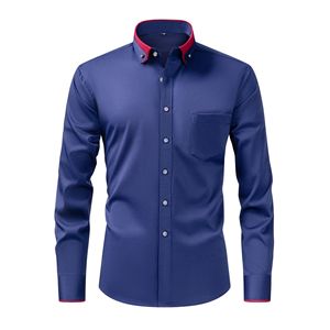 Camicie da <span class=keywords><strong>Uomo</strong></span> Europee All'Ingrosso con Bottoni Diamantati, Senza Stiratura, Elasticizzate, a Maniche Lunghe, Slim Fit per Affari - Product Image 3