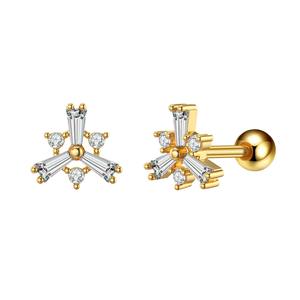 Tige en acier inoxydable style mode personnalisé public oreille os ongles petites boucles d'oreilles vente chaude zircon micro-ensemble mini boucles d'oreilles - Product Image 3