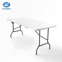 Table pliante portable en résine blanche de 72x30 pouces pour réceptions de mariage et banquets