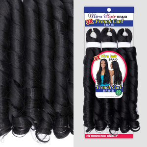 Extensions de cheveux synthétiques 3X French Curls pour <span class=keywords><strong>tresses</strong></span>, 280g, 22 pouces, Locs italiennes, Perruque à ondulations lâches spirales French Curly, <span class=keywords><strong>Tresses</strong></span> queue de cheval - Product Image 6