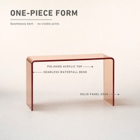 Table basse rectangulaire en acrylique transparent style nordique minimaliste de luxe pour salon