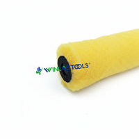 Rouleau de peinture économique Style américain Couverture de rouleau de peinture en polyester jaune avec poignée de rouleau de haute qualité