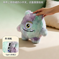 Boneka AI Cerdas Berbicara, Mainan Plush dengan Mata LED, Teman Emosional, Robot Hewan Peliharaan Elektronik, Musik dan Vokalisasi