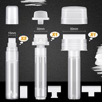 Accessoires d'écriture en bois en papier de verre métallique en tissu Marqueurs de graffiti en plastique rechargeables avec marqueurs à encre permanente