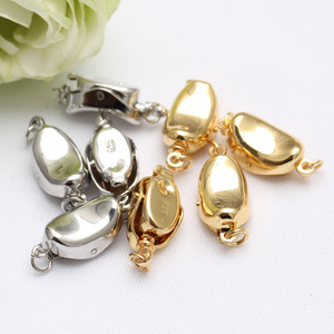 Cierre ovalado dorado de cobre chapado en plata 925 para la fabricación de collares, componentes de joyería, material para abalorios DIY - Product Image 4
