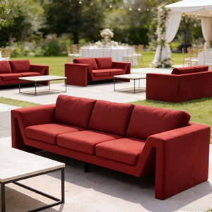 Sofá Seccional Modular Reclinable de Terciopelo Crema Moderno de Alta Gama Italiano, Tapizado, de 3 Plazas, para Eventos y Bodas - Product Image 3
