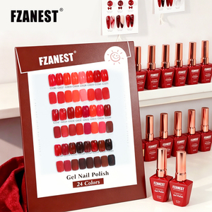 Esmalte de <span class=keywords><strong>Uñas</strong></span> en Gel FZN TPO FREE HEMA FREE, Colección de Color Rojo Navidad, <span class=keywords><strong>Pintura</strong></span> de <span class=keywords><strong>Uñas</strong></span> <span class=keywords><strong>Semipermanente</strong></span> de 15 ml, Set de Colores Franceses Magníficos - Product Image 1