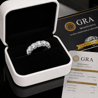 Soldes Fabricant en Stock Bague de Mariage Moissanite Demi-Éternité Empilable en Argent Sterling 925 pour Femme Certificat GRA