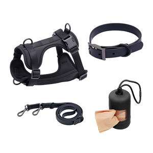 Set di Collare, Guinzaglio e Pettorina per Cani di Taglia Media in PVC Imbottito con Bottoni, Quattro Pezzi di Lusso - Product Image 4