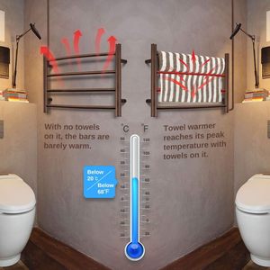 Chauffe-serviettes ORB pour salle de <span class=keywords><strong>bain</strong></span> chauffe-serviettes de <span class=keywords><strong>bain</strong></span> <span class=keywords><strong>mural</strong></span> porte-serviettes chauffant électrique enfichable en acier inoxydable incurvé rond - Product Image 4