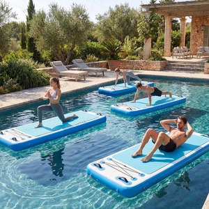 PVC a goccia gonfiabile Yoga tappetino per acqua/aria pista galleggiante da ginnastica per piscina - Product Image 1