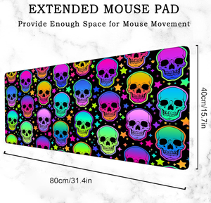 Alfombrilla de ratón grande de dibujos animados Skeleton Sugar Star Extended Game con borde de <span class=keywords><strong>goma</strong></span> antideslizante cosido, con reposamuñecas y soporte - Product Image 2
