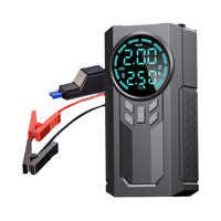 Démarreur d'urgence ABS 6000 mAh avec gonfleur de pneus double cylindre et lampe torche pour voitures électriques - Solution portable tout-en-un