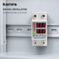 Régulateur de tension automatique à double affichage sur rail DIN AVP 63A AC 2P pour la surveillance des circuits de distribution électrique 110 caractères