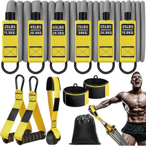 Ensemble de tubes de résistance réglables de 300 lb, 12 pièces, tubes d'entraînement à domicile pour la mise en forme du corps, la rééducation et les exercices - Product Image 4