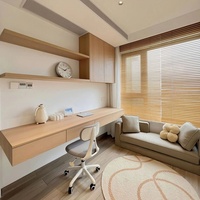 Ensemble de meubles de chambre à coucher modernes de luxe léger en bois massif personnalisé pour villa et appartement