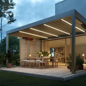 Custom Size Outdoor Aluminum Louver Pergola Motorized Bioclimatic <b>Patio</b> <b>Gazebo</b> IP65 Waterproof with Side Blinds - Product Image 3