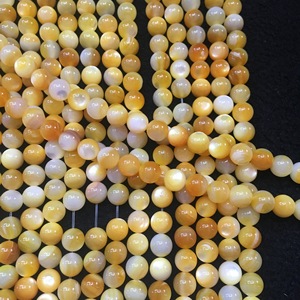 Frische Natürliche Gelbe Muschelknopf-Perlen Gelbe Perlenperlen Großhandel DIY - Product Image 4
