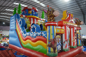 Hạnh Phúc Đảo Đu Quay Bánh Xe Inflatable Bouncer Nhà Với Chim Cánh Cụt Inflatable Lâu Đài Với Slide Với Blower Cho Trẻ Em Và Người Lớn - Product Image 6