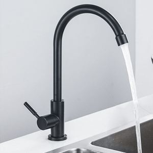 <span class=keywords><strong>Robinet</strong></span> de cuisine OEM Gourmet moderne à poignée unique et à un seul trou, en acier inoxydable brossé argenté, 2 en 1 - Product Image 5
