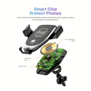 Support de charge pour téléphone portable, station de charge sans fil rapide Q12, chargeur de voiture sans fil avec support - Product Image 4