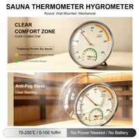 Alat Pengukur Sauna Tahan Suhu Tinggi 2-in-1 Monitor Suhu dan Kelembapan Anti-Kabut Termometer Mekanis Stainless Steel untuk Spa Rumah