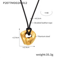 Collier pendentif en acier inoxydable plaqué or 18 carats, design incurvé tendance, chaîne à maillons réglable, zircon, unisexe, 18 pouces