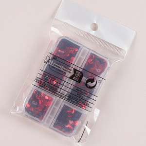 6 Rejillas de Lentejuelas Brillantes para Decoración de Uñas con Forma de Corazón Rojo para el Día de San Valentín, Accesorios para Decoración de Uñas con Lentejuelas Láser Rojas - Product Image 6