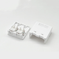 Boîtier de montage en surface 1 ou 2 ports pour prises réseau murales RJ45 RJ11 Keystone Jack OEM ODM CAT5e CAT6 CAT6A