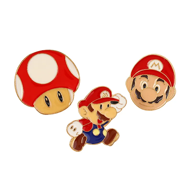Lapel Badges Labels Wholesale Super Mario cartoon anime pin Mario Bros enamel pins Super Mario metal pin for Souvenir