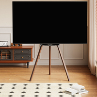 Dudukan TV VESA 600*400mm yang Dapat Dimiringkan ke Atas dan ke Bawah, Dudukan TV Lantai untuk Layar Datar, Dudukan TV Artistik untuk Ruang Tamu
