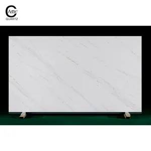 CAXSTONEQUARTZ新しいクォーツ石カウンタートップスラブ白い背景に金の静脈を持つモダンなデザイン大理石のスタイル