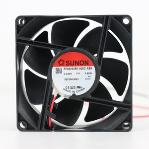 Ventilateur de refroidissement axial SUNON PE80252B1-000C-AB9 électrique OEM 80x80x25mm 24VDC 200mA 4.8W 4800RPM 60CFM à roulement à billes pour armoire et onduleur - Product Image 1