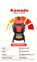 Barbecue Kamado XXL Auplex Série Premium Luxe Moderne 23,5 pouces en Acier Inoxydable avec Chariot et Grille à Charbon Réglable Électronique
