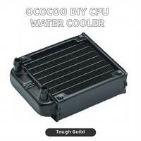 OCOCOO 80S-8 Boîtiers d'ordinateur DIY avec refroidissement par eau LED, radiateur avec refroidisseur CPU en cuivre épais et ventilateur de dissipateur thermique en aluminium