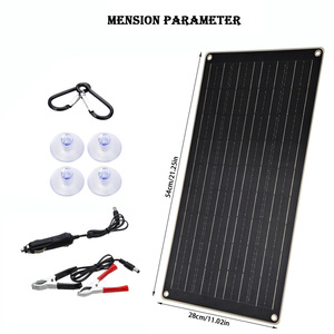 Panel solar flexible de 40W 18V con doble salida USB ETFE negro para cargar teléfonos, coches y barcos - Product Image 5
