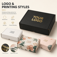 Boîte d'expédition personnalisée en carton ondulé épais avec cartes de remerciement assorties pour l'emballage de bougies parfumées de luxe et de bijoux