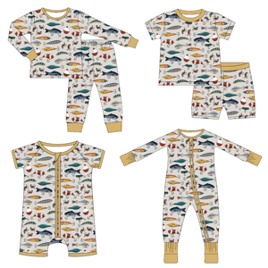 Pijamas Personalizados para Niños, Ropa de Mameluco Acanalada y Jersey de Licra de Bambú, Pijama Onesie de Manga Larga y Tela Gruesa - Product Image 1