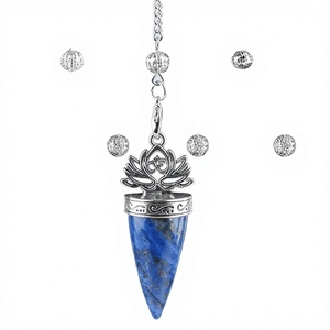 Péndulo <span class=keywords><strong>de</strong></span> Piedra <span class=keywords><strong>de</strong></span> Cristal Semipreciosa Natural Vintage, en Forma <span class=keywords><strong>de</strong></span> Cono <span class=keywords><strong>de</strong></span> Loto Plateado Antiguo, Herramienta <span class=keywords><strong>de</strong></span> Meditación Reiki y Radiestesia, Venta Caliente - Product Image 4