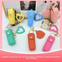 Étui de protection en PVC pour rouge à lèvres miroir, style japonais et coréen, couleur macaron, portable, motif enveloppe rouge, mignon, avec porte-clés, modèle automne 2026