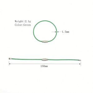 YIWANG Acier Inoxydable Fil Câble Porte-clés Vert Vis Serrure Porte-clés - Product Image 3