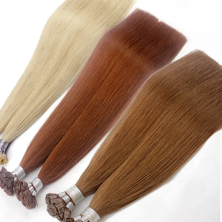 Professional top grade remy human hair flat tip hair extensions