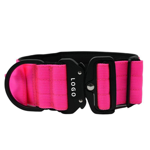 Hochleistungs-Metallschnallen-Haustier halsband, strap azier fähiges, verstellbares, mit Nylon gepolstertes Halsketten-Hunde trainings halsband mit Griff - Product Image 2